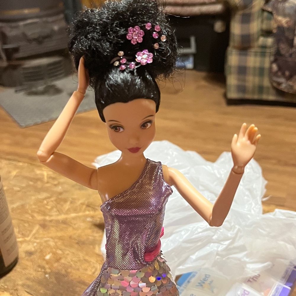 Mattel Doll with Purple Dress and Black Hair - Picture 5 of 5